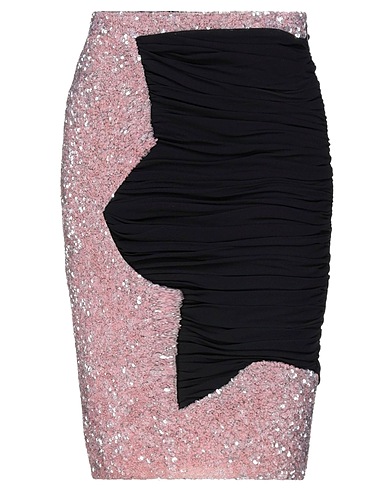 MOSCHINO Falda midi Negro 100% Seda, Poliamida
