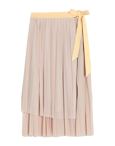 ERIKA CAVALLINI Midi skirt Beige 100% Polyester, Acetate, Silk