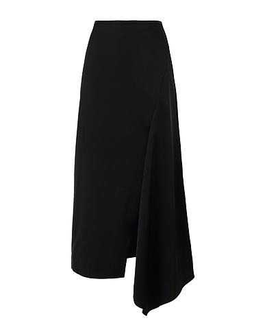 8 by YOOX Gonna lunga SATIN HIGH-WAIST FRONT SPLIT MIDI SKIRT
 Nero 65% Triacetato, 35% Poliestere