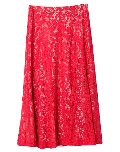 SEMICOUTURE Midi skirt Red 40% Cotton, 30% Viscose, 30% Polyamide