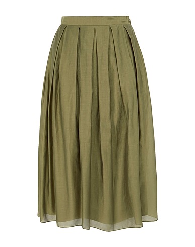 8 by YOOX Midi skirt LYOCELL HIGH-WAIST VOLUMINOUS MIDI SKIRT Green 85% Lyocell, 15% Polyester