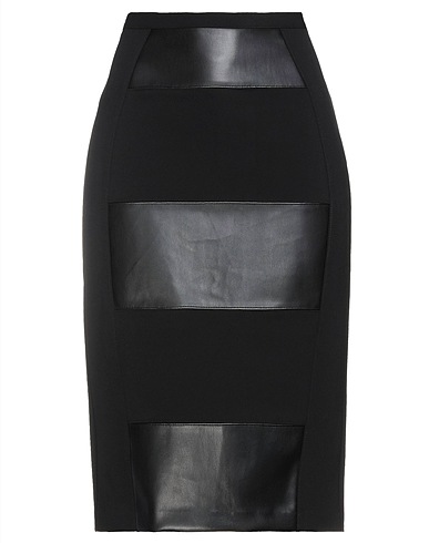 MARCIANO by GUESS Midi skirt Black 100% Polyurethane, Polyamide, Elastane, Polyester