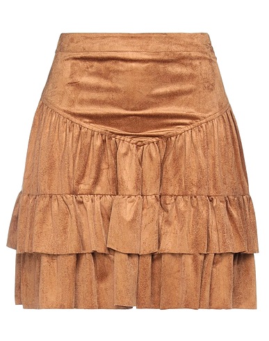 MANILA GRACE Mini skirt Camel 100% Polyester
