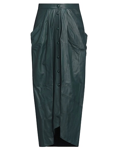 ISABEL MARANT Midi skirt Dark green 100% Lambskin