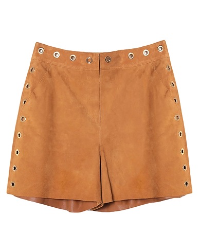 ALBERTA FERRETTI Leather trouser Camel 100% Goat skin