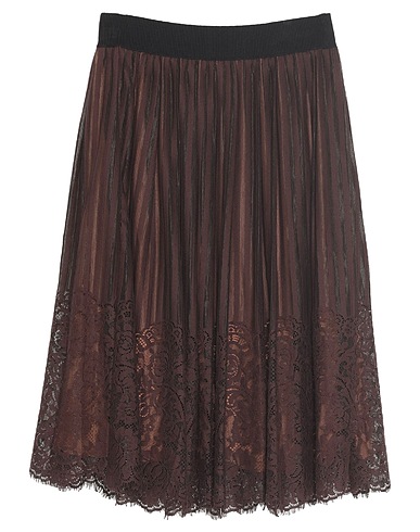 ALPHA STUDIO Midi skirt Dark brown 69% Polyamide, 31% Cotton