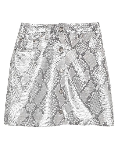 GOLDEN GOOSE Mini skirt Silver 100% Ovine leather