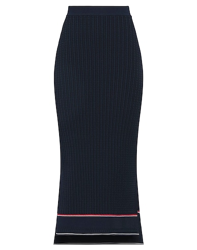 THOM BROWNE Midi skirt Midnight blue 67% Viscose, 21% Polyester, 11% Polyamide, 1% Elastane