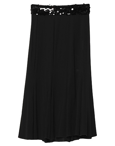 DOLCE&GABBANA Midi skirt Black 84% Silk, 10% Polyester, 6% Elastane