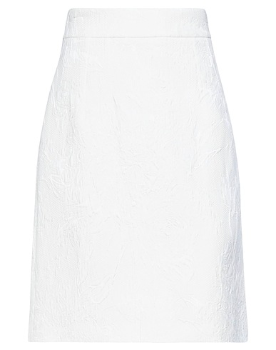DOLCE&GABBANA Midi skirt White 50% Cotton, 49% Viscose, 1% Elastane