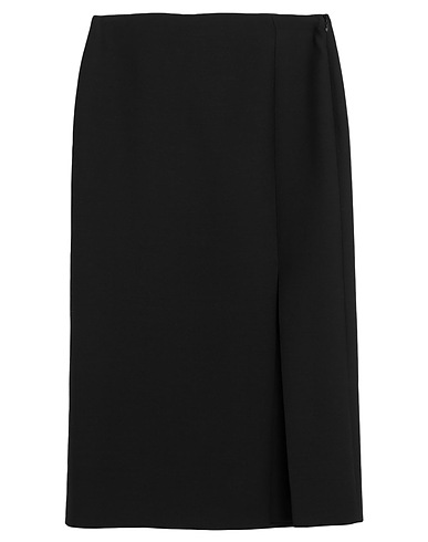 VALENTINO GARAVANI Midi skirt Black 65% Virgin Wool, 35% Silk