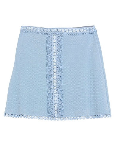 BOUTIQUE MOSCHINO Minigonna Celeste 68% Viscosa, 27% Poliammide, 5% Altre Fibre, Poliestere