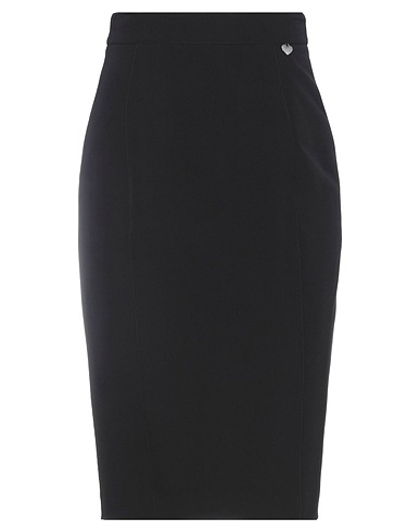TWINSET Midi skirt Black 87% Polyester, 13% Elastane