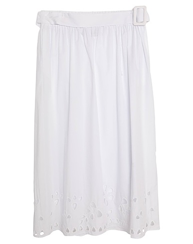 ALPHA STUDIO Midi skirt White 100% Cotton