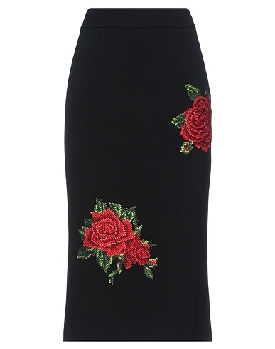 DOLCE&GABBANA Midi skirt Black 51% Viscose, 46% Acetate, 3% Elastane