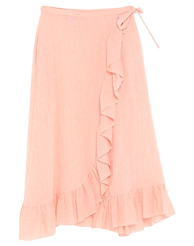 LISA MARIE FERNANDEZ Midi skirt Pink 92% Linen, 6% Polyamide, 2% Polyester