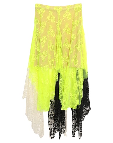 CHRISTOPHER KANE Midi skirt Lime green 100% Polyester, Viscose, Polyamide, Cotton