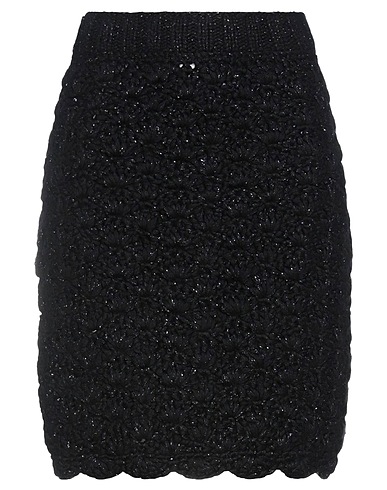 DOLCE&GABBANA Mini skirt Black 80% Cashmere, 20% Metallic Polyester