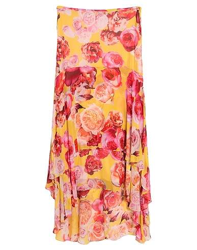 PINKO Midi skirt Yellow 100% Viscose