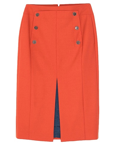 ELEVENTY Midi skirt Orange 53% Polyester, 44% Wool, 3% Elastane