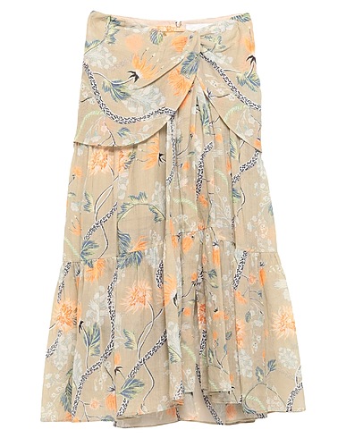 CHLOÉ Midi skirt Sand 100% Ramie