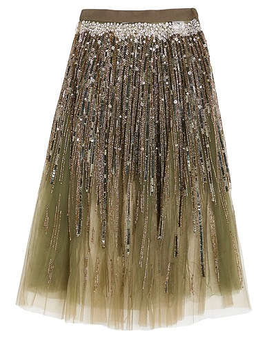 ELISABETTA FRANCHI Midi skirt Military green 100% Polyamide