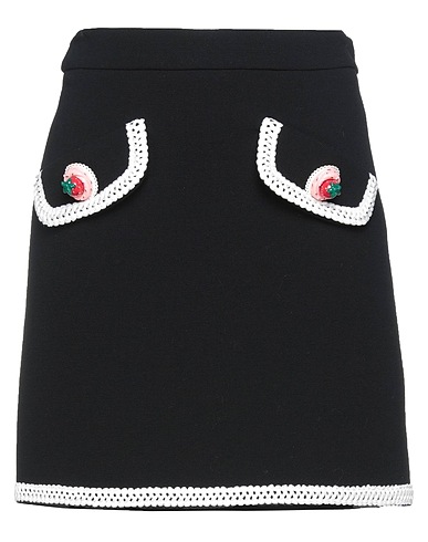 MOSCHINO Midi skirt COUTURE Black 93% Virgin Wool, 5% Polyamide, 2% Elastane