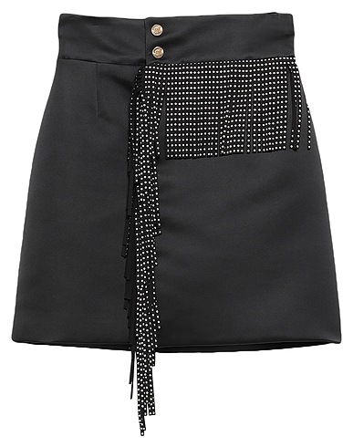 FRANKIE MORELLO Mini skirt Black 57% Acetate, 37% Polyamide, 6% Elastane