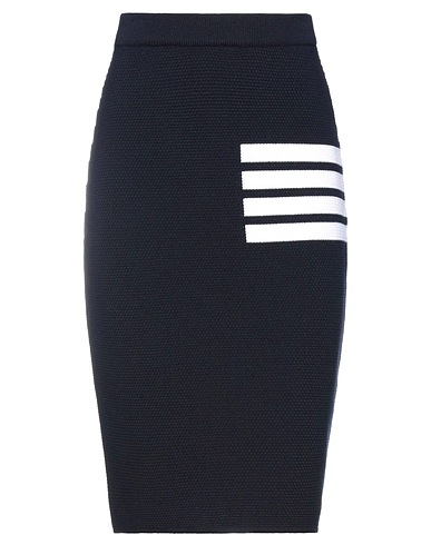 THOM BROWNE Midi skirt Midnight blue 99% Virgin Wool, 1% Polyamide