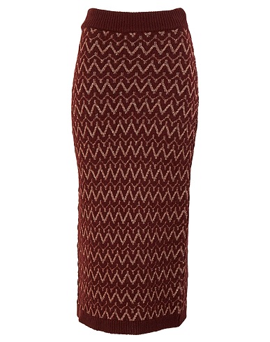 8 by YOOX Midi skirt Burgundy 38% Polyamide, 30% Acrylic, 24% Polyester, 4% Viscose, 4% Wool