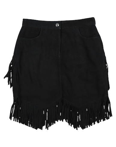 PINKO Mini skirts NERO 100% Goat skin