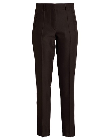 ROCHAS Casual trouser Dark brown 70% Virgin Wool, 30% Silk