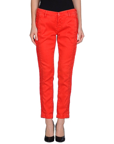 TRUE NYC® Casual pants Red 63% Linen, 34% Cotton, 3% Elastane