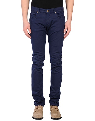 DANIELE ALESSANDRINI HOMME Casual trouser Midnight blue 97% Cotton, 3% Elastane