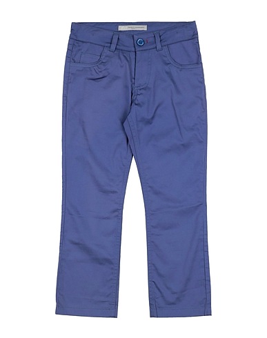 DANIELE ALESSANDRINI Casual trouser Slate blue 97% Cotton, 3% Elastane