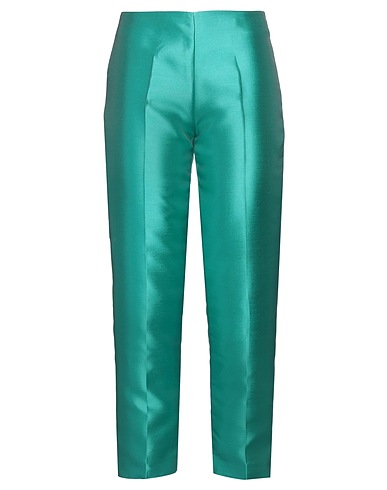 JO NO FUI Pantalone Verde smeraldo 91% Poliestere, 9% Seta