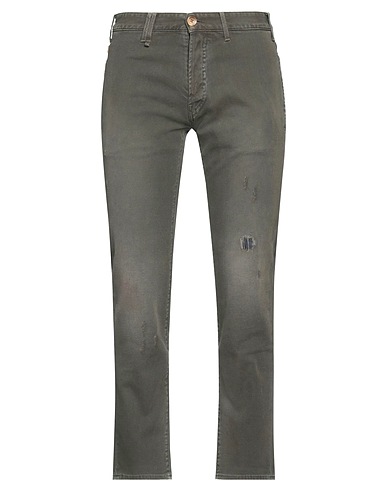 CYCLE Casual trouser Dark green 99% Cotton, 1% Elastane