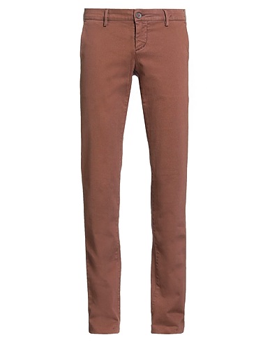 MAISON CLOCHARD Casual trouser Chocolate brown 98% Cotton, 2% Elastane