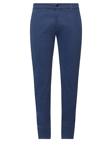 GREY DANIELE ALESSANDRINI Casual trouser Bright blue 98% Cotton, 2% Elastane