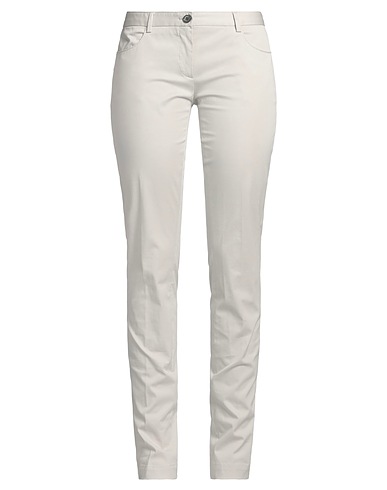 GRIFONI Casual trouser Light grey 97% Cotton, 3% Elastane
