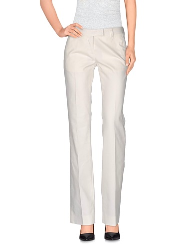 GRIFONI Casual pants Ivory 98% Cotton, 2% Elastane