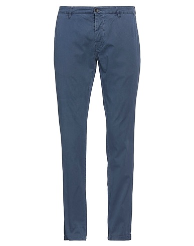 PENCE Casual trouser Slate blue 98% Cotton, 2% Elastane