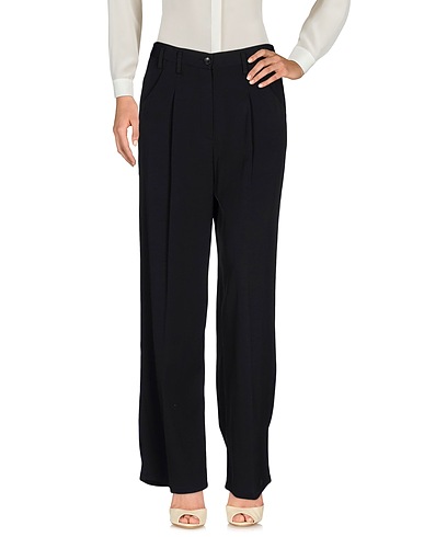 FORTE_FORTE Casual trouser Black 74% Viscose, 26% Cotton