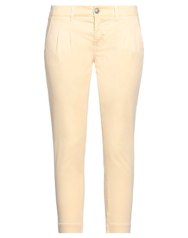 JACOB COHЁN Casual trouser Pastel yellow 97% Cotton, 3% Elastane