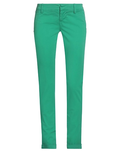 ENTRE AMIS Casual pants Green 97% Cotton, 3% Elastane