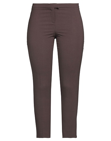 BLUE LES COPAINS Casual trouser Chocolate brown 81% Virgin Wool, 15% Polyamide, 4% Elastane