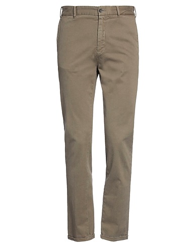 DANIELE ALESSANDRINI HOMME Casual trouser Khaki 98% Cotton, 2% Elastane