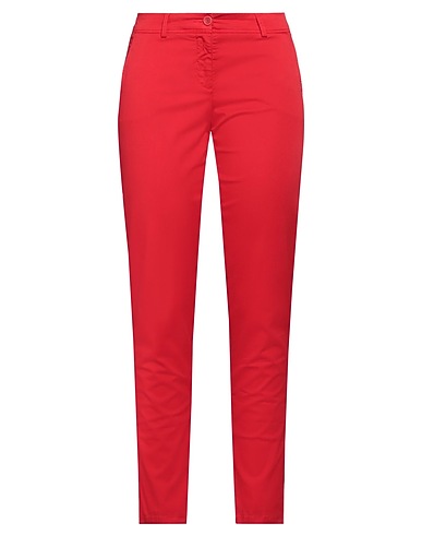 19.70 NINETEEN SEVENTY Casual trouser Red 98% Cotton, 2% Elastane