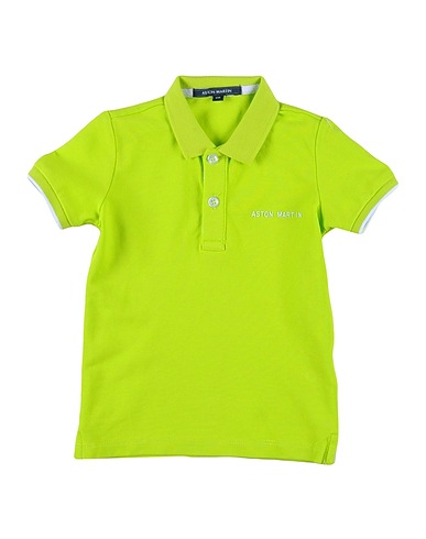 ASTON MARTIN Polo shirt Lime green 95% Cotton, 5% Elastane