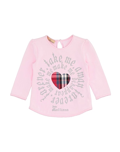 JOHN GALLIANO T-shirt Pink 96% Cotton, 4% Elastane, Polyester, Viscose